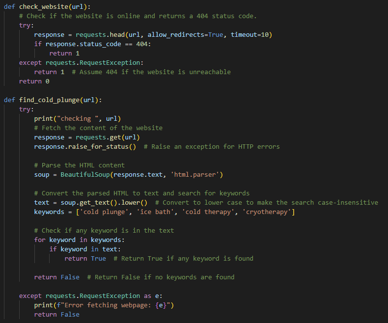 Google Places API search results
